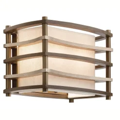 Wandleuchte KIKI Leinen Bronze Beige B:30cm Lampe