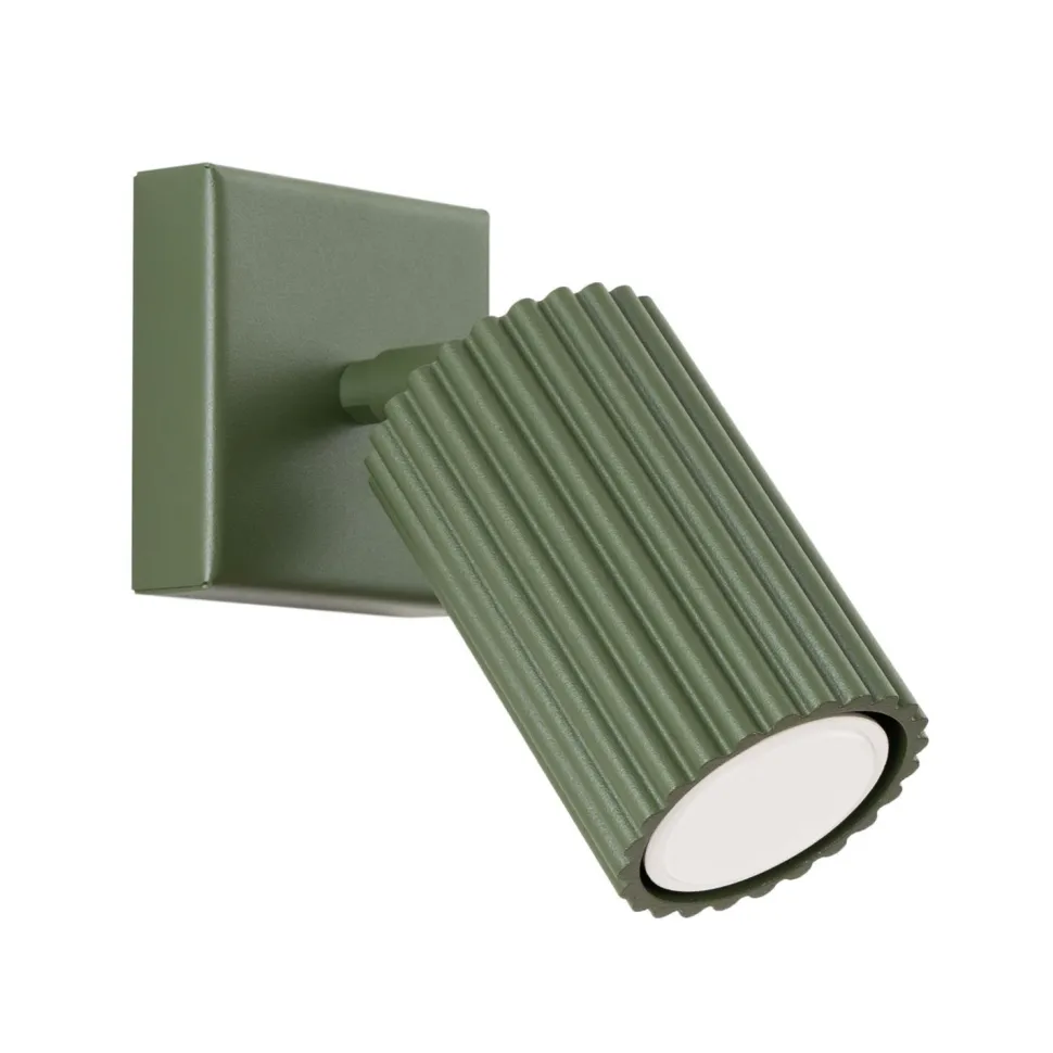 Wandleuchte klein B: 8 cm Grün schwenkbar Aluminium GU10