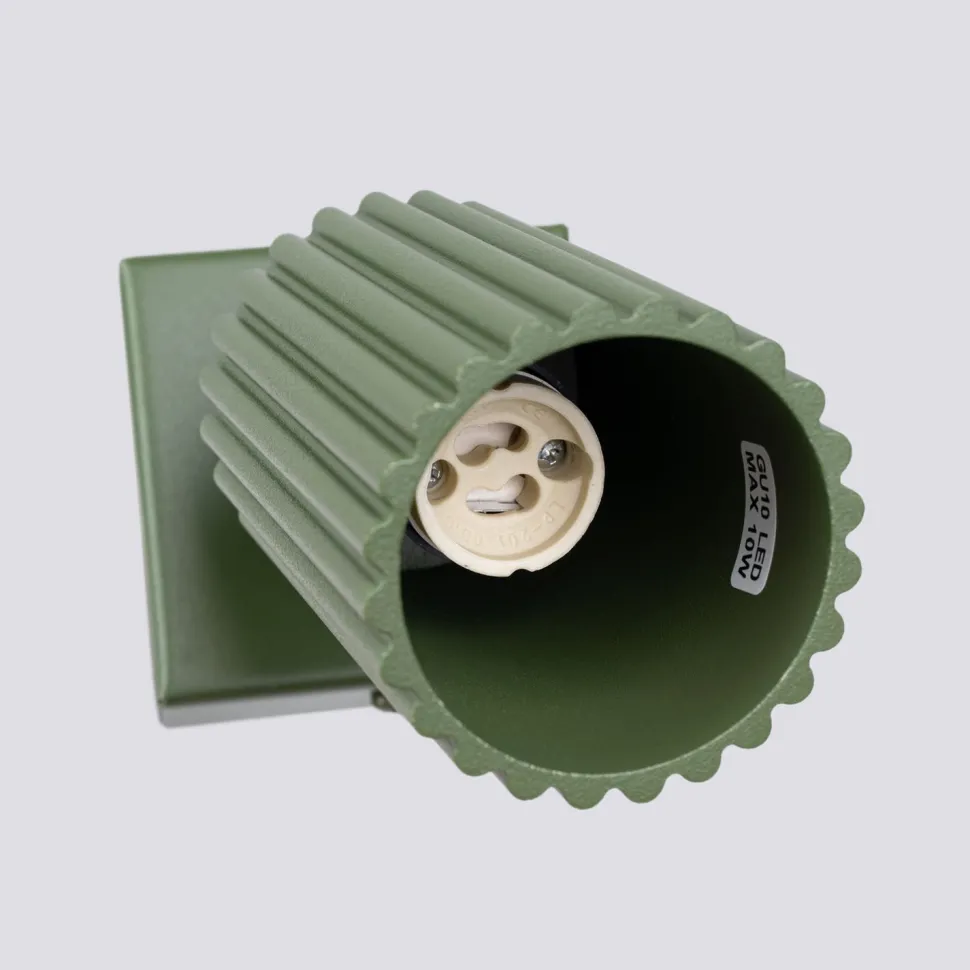 Wandleuchte klein B: 8 cm Grün schwenkbar Aluminium GU10