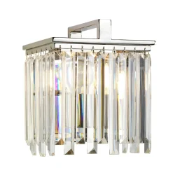 Wandleuchte Kristall Art Déco E27 in Nickel Klar E27