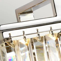 Wandleuchte Kristall Art Déco E27 in Nickel Klar E27