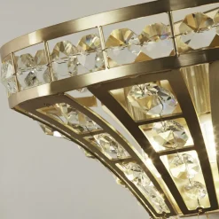 Wandleuchte Kristall in Messing Klar B: 25 cm Art Déco 2x G9