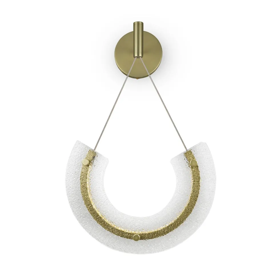 Wandleuchte LED Aluminium Glas 133,1 cm hoch in Gold