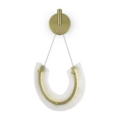 Wandleuchte LED Aluminium Glas 133,1 cm hoch in Gold