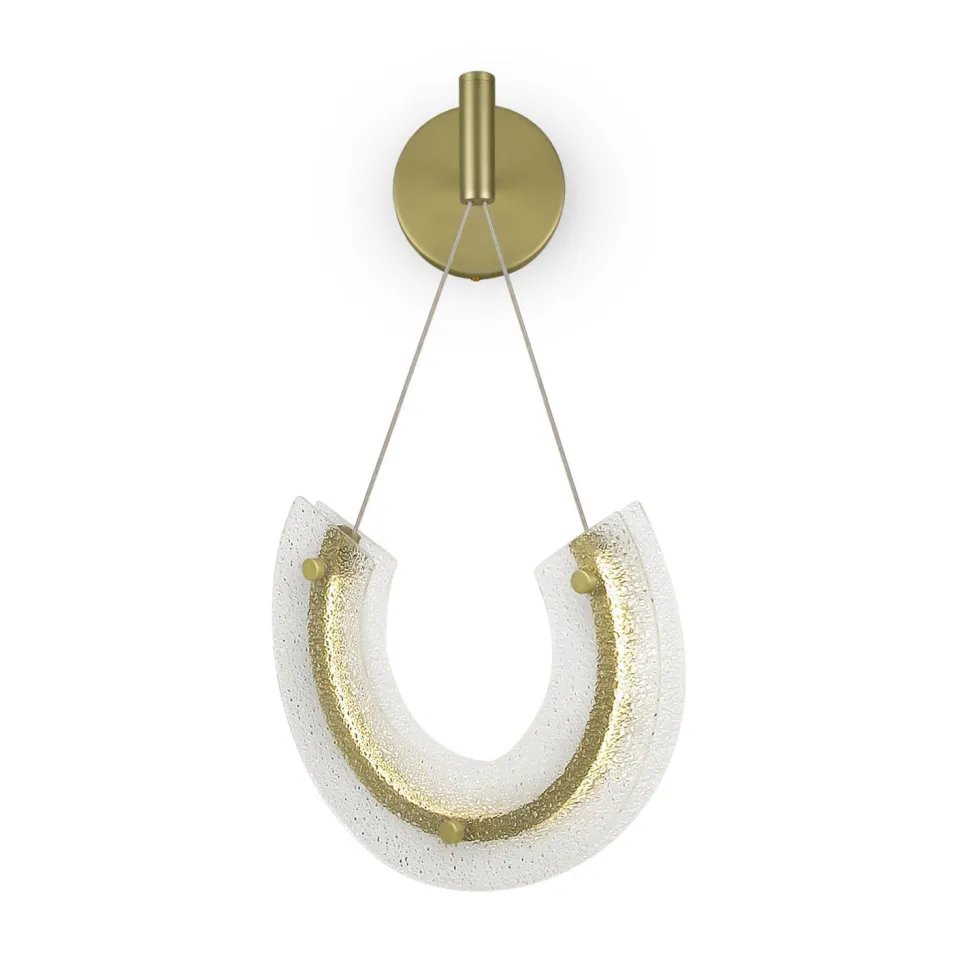 Wandleuchte LED Aluminium Glas 133,1 cm hoch in Gold