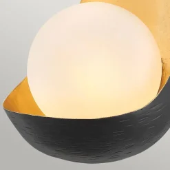 Wandleuchte LED G9 H: 25,4 cm 3000 K Schwarz Gold Weiß