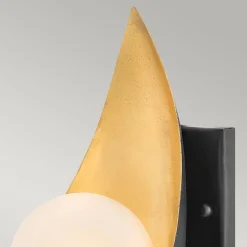 Wandleuchte LED G9 H: 25,4 cm 3000 K Schwarz Gold Weiß