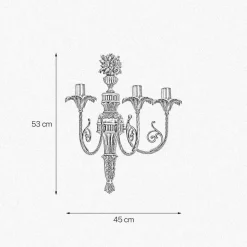 Wandleuchte Messing 3-flammig E14 in Bronze hell Floral