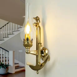 Wandleuchte Messing Maritim Anker Badezimmer Flur