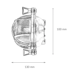 Wandleuchte Messing Riffelglas IP64 oval Maritim