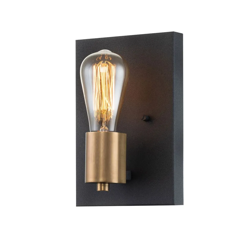 Wandleuchte Metall 22,5 cm hoch eckig klein für E27 QUINT