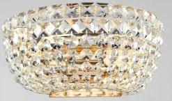 Wandleuchte Metall E14 B: 25,5 cm in Gold 2-flammig