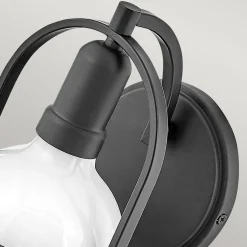 Wandleuchte Metall Glas 23,3 cm hoch Schwarz Weiß E27