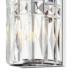 Wandleuchte Metall Glas E14 H: 75,2 cm Chrom 3-flammig