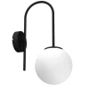 Wandleuchte Metall Glas Schwarz Weiß E14 Kugel blendarm