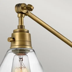 Wandleuchte Metall Glas verstellbar E27 in Messing Antik