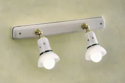 Wandleuchte Metall Keramik verstellbar E14 2-flammig