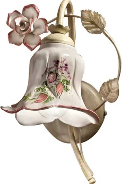 Wandleuchte Metall Keramik E14 26 cm hoch Landhaus