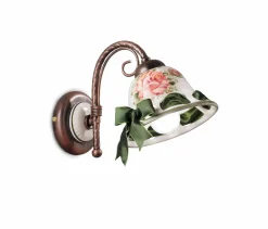 Wandleuchte Metall Keramik E14 17 cm hoch Landhausstil