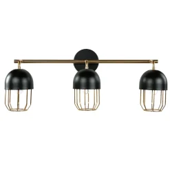 Wandleuchte Metall Loft Design in Schwarz Gold QUINN