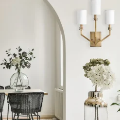 Wandleuchte Metall Stoff 48,3 cm hoch E14 3-flammig