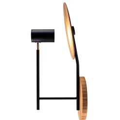 Wandleuchte Metall Teak Holz Furnier GU10 50 cm hoch