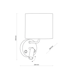 Wandleuchte mit Leselampe Schalter Weiß Gold DEMETRIO