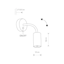 Wandleuchte mit Schalter Schwanenhals GU10 Schwarz Messing