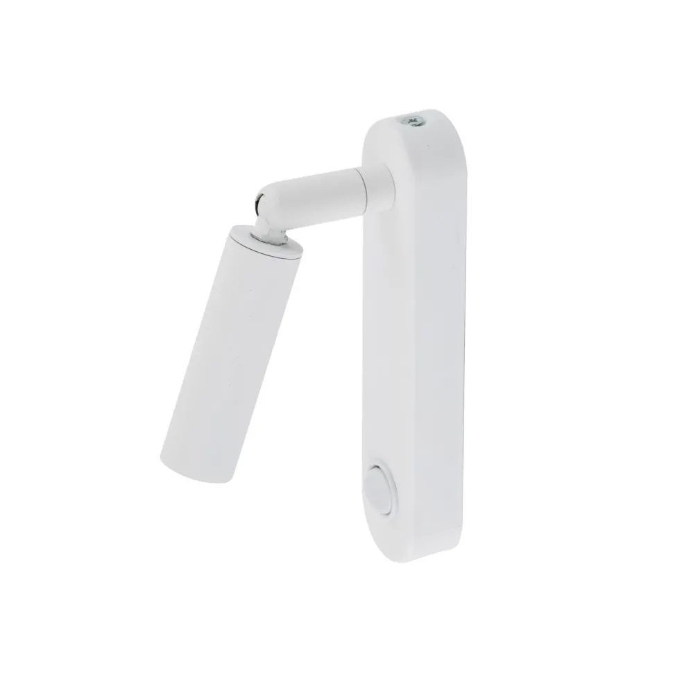 Wandleuchte mit Schalter H: 22 cm schwenkbar Weiß Metall G9