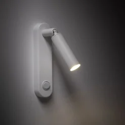 Wandleuchte mit Schalter H: 22 cm schwenkbar Weiß Metall G9