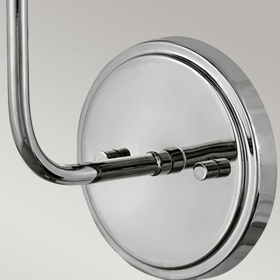 Wandleuchte mit Schalter Metall 40 cm hoch Nickel Weiß