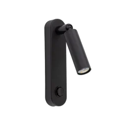 Wandleuchte mit Schalter Metall G9 H: 22cm schwenkbar Schwarz