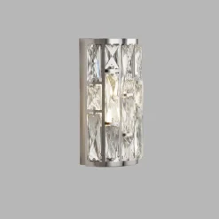 Wandleuchte mit Schalter H: 27 cm Kristall Art Déco