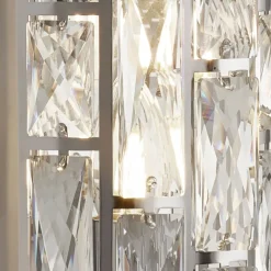 Wandleuchte mit Schalter H: 27 cm Kristall Art Déco