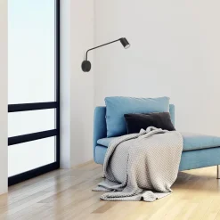 Wandleuchte mit Schalter Metall verstellbar GU10 Schwarz