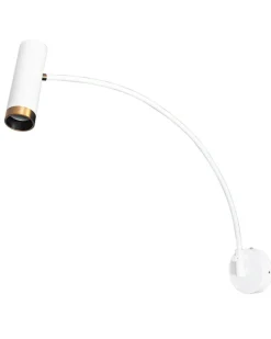 Wandleuchte mit Schalter Weiß Metall Schwenkarm GU10