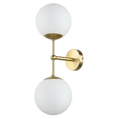 Wandleuchte MUSA Messing Glas in Bronze hell Weiß