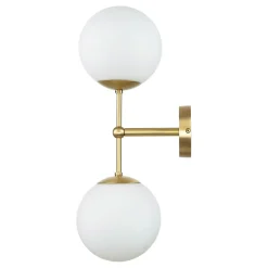 Wandleuchte MUSA Messing Glas in Bronze hell Weiß