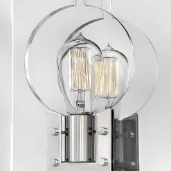 Wandleuchte quadratisch 26,1 cm hoch Nickel poliert E27