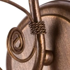 Wandleuchte Schirm Shabby Braun antik Metall