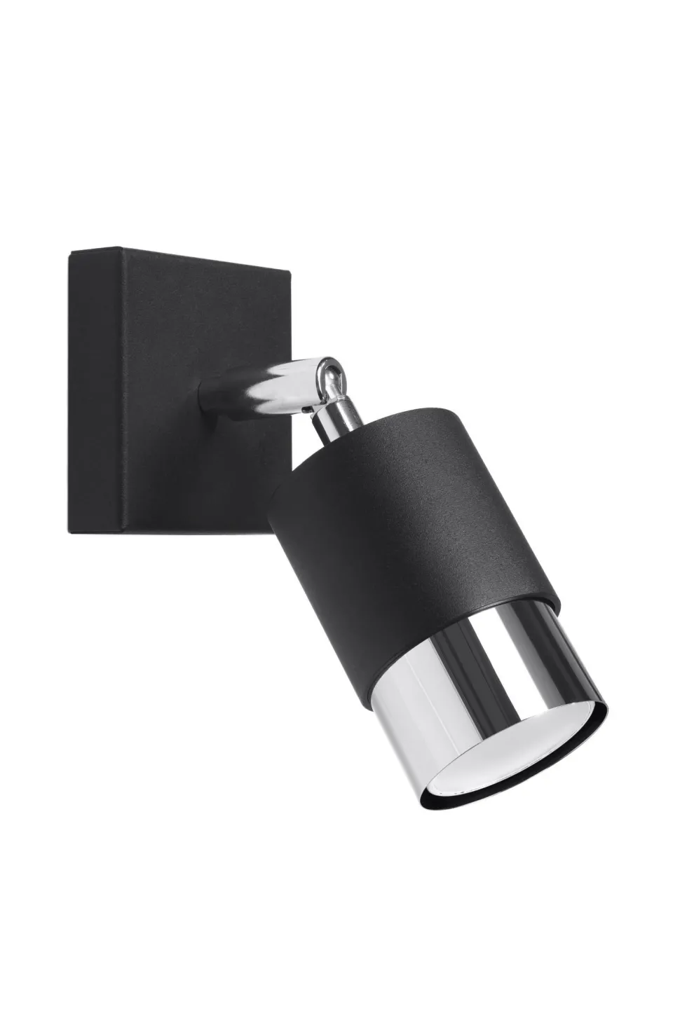 Wandleuchte Schwarz Chrom klein Metall GU10 zum Lesen