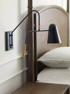 Wandleuchte Schwarz E27 Metall mit Schalter drehbar