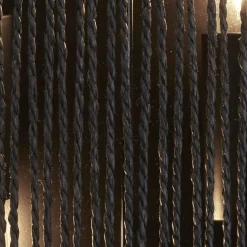 Wandleuchte Schwarz 2-flammig E27 Seil Schirm H: 30,5 cm