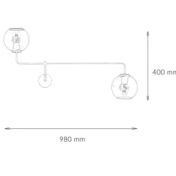 Wandleuchte Schwarz Glas Monaco
