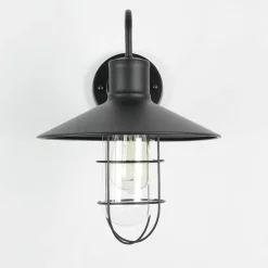 Wandleuchte Schwarz Metall E27 innen Vintage