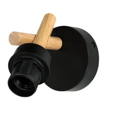 Wandleuchte Schwarz Stoff Schirm E27 VAIO