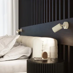 Wandleuchte schwenkbar GU10 B: 8 cm klein in Creme Modern