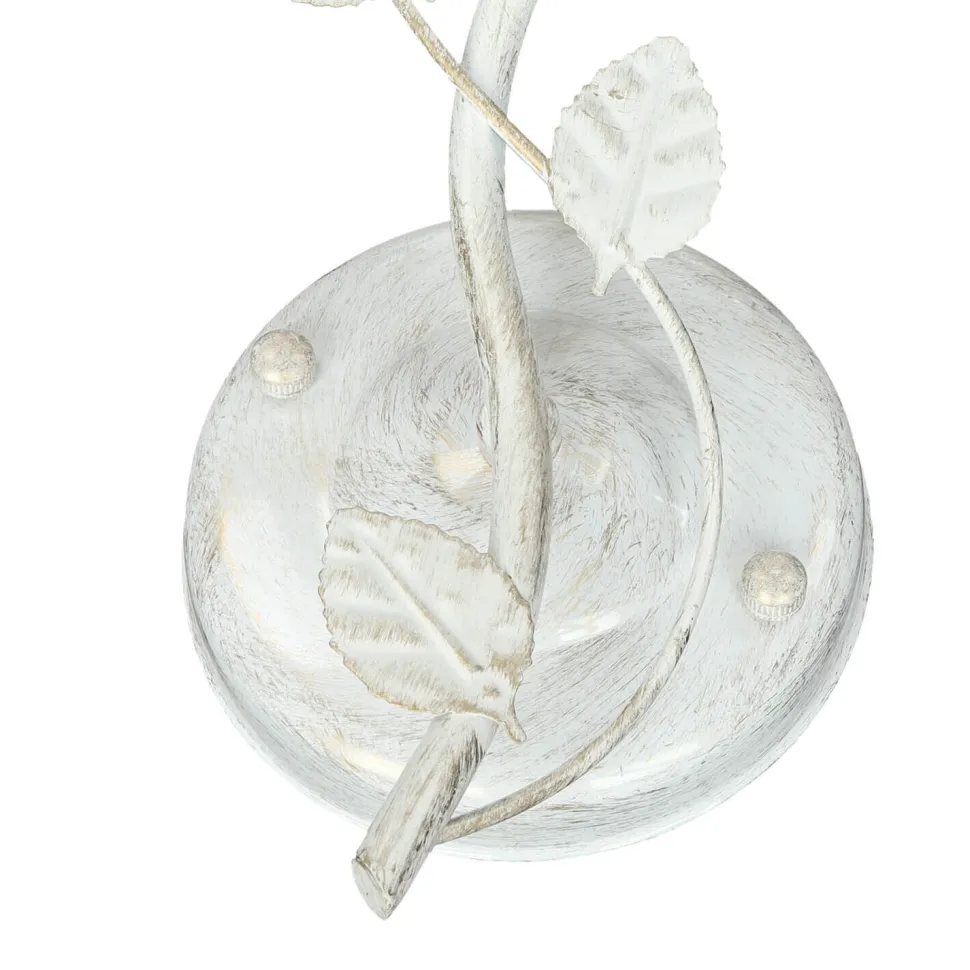 Wandleuchte Shabby Blumen Creme Weiß Landhaus