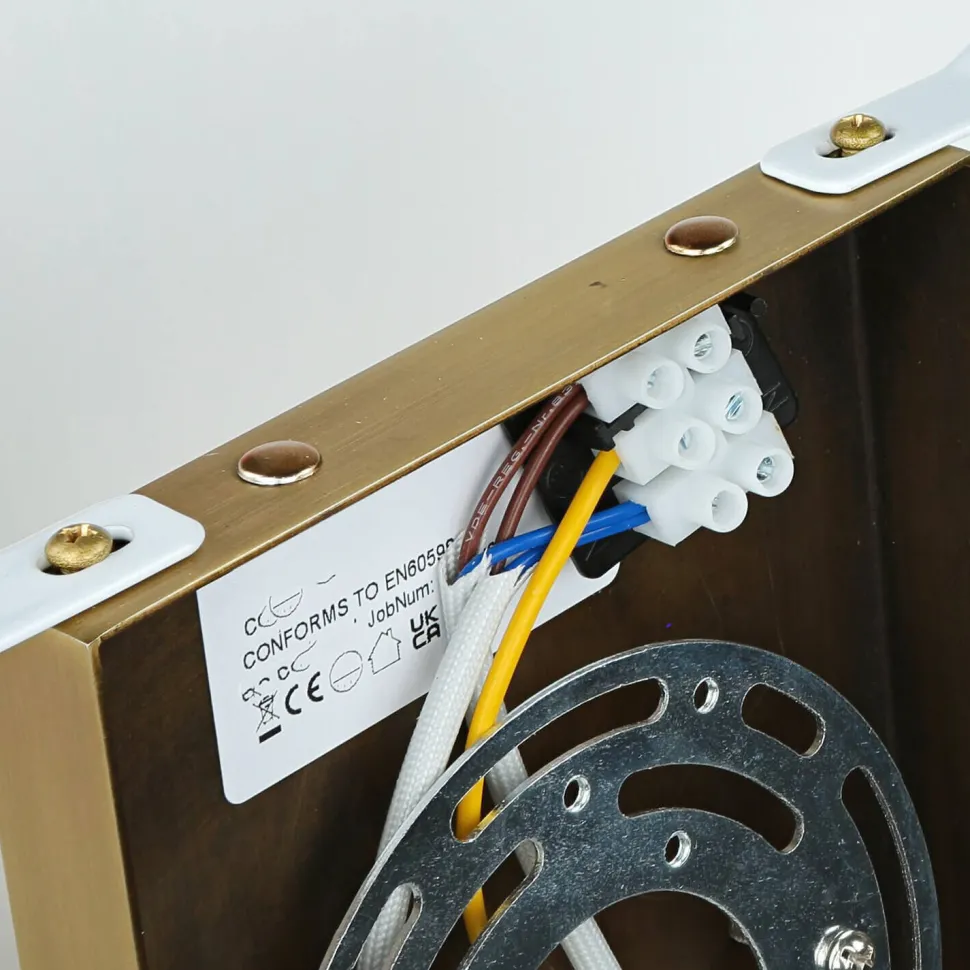 Wandleuchte Stoff Up Down in Creme Messing GRASTA