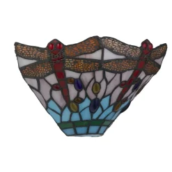 Wandleuchte Tiffany Stil Buntglas Metall B: 30,5 cm E14